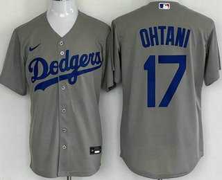 Youth Los Angeles Dodgers #17 Shohei Ohtani Gray Cool Base Jersey->mlb youth jerseys->MLB Jersey
